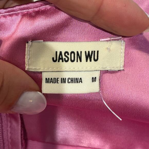 Jason Wu Fuchsia Satin Corset Midi Dress Medium - Picture 4 of 11